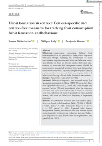 Habit formation in context Context specific and context free